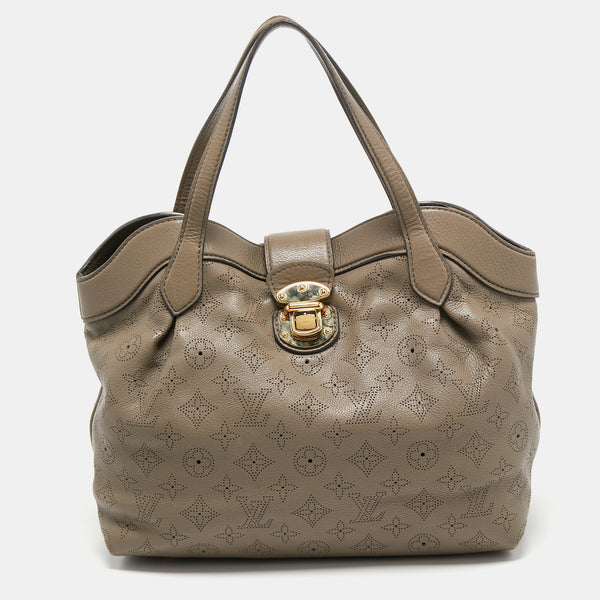 Louis Vuitton Cirrus PM Handbag Bag Monogram Mahina Leather Taupe