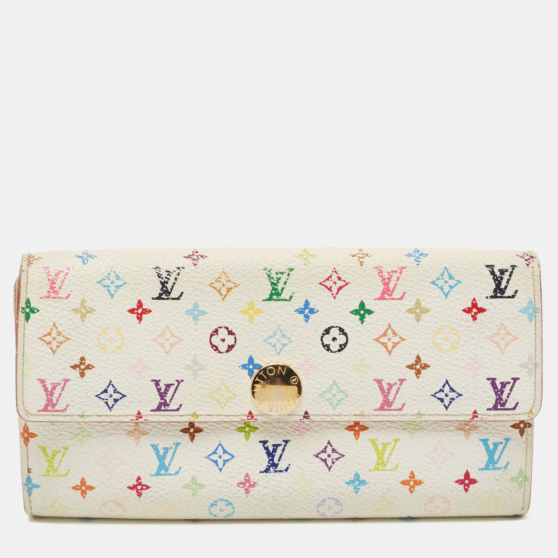 Louis Vuitton Sarah Wallet White Monogram Multicolor Canvas