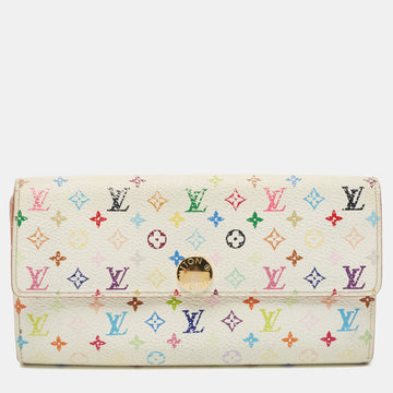 LOUIS VUITTON White Monogram Multicolore Canvas Sarah Wallet