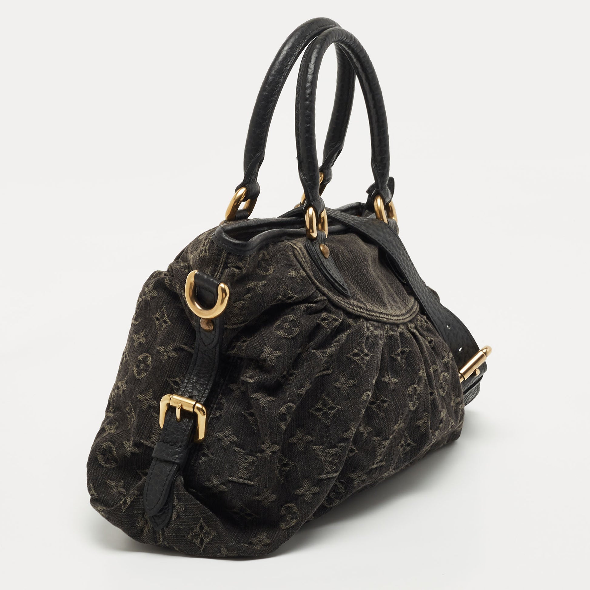 Louis Vuitton, Bags, Vintage Louis Vuitton Black Denim Monogram Neo Cabby  Mm Bag