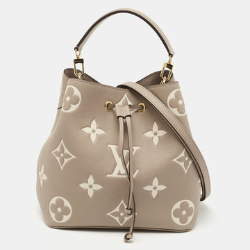 Louis Vuitton Torterelle/Cream Monogram Empreinte Leather NeoNoe MM Bag