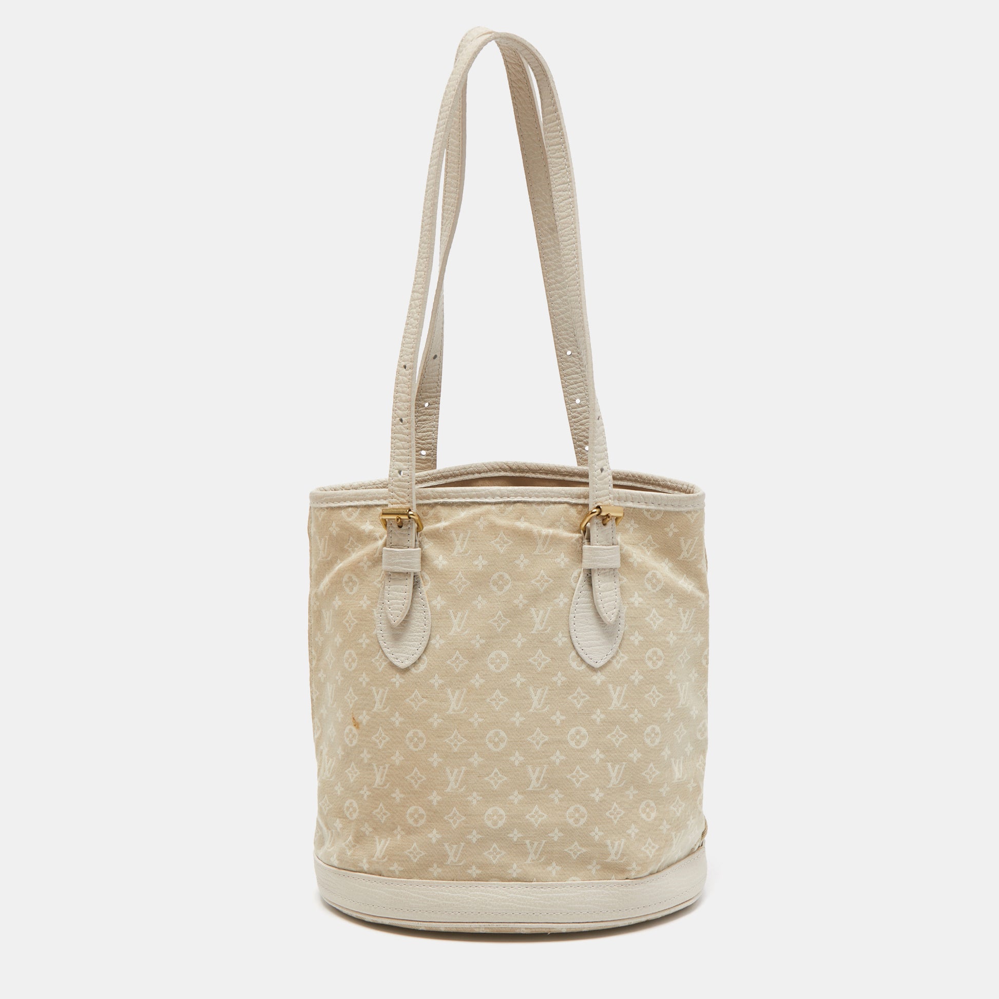 Louis Vuitton Dune Monogram Mini Lin Canvas Bucket PM Bag For Sale