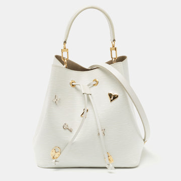 LOUIS VUITTON White Epi Leather Lovelock NeoNoe MM Bag