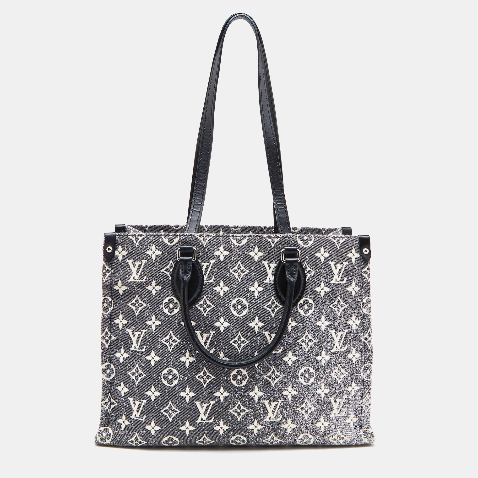 LOUIS VUITTON Black Monogram Denim and Leather OnTheGo