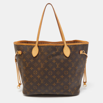 LOUIS VUITTON Brown Monogram Canvas Neverfull MM Tote Bag