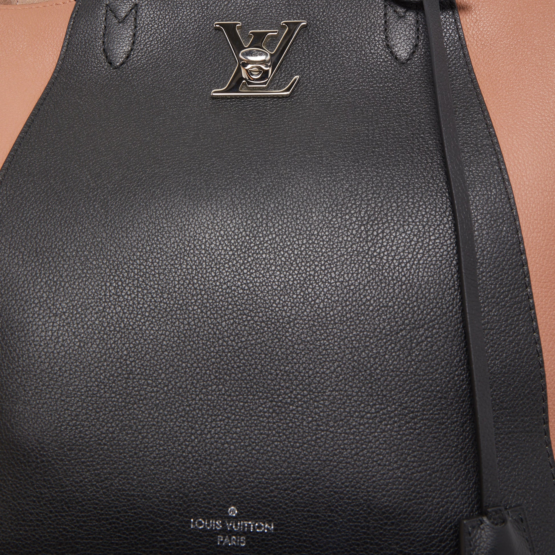 Louis Vuitton Rose/Black Leather Lockme Cabas Bag Louis Vuitton