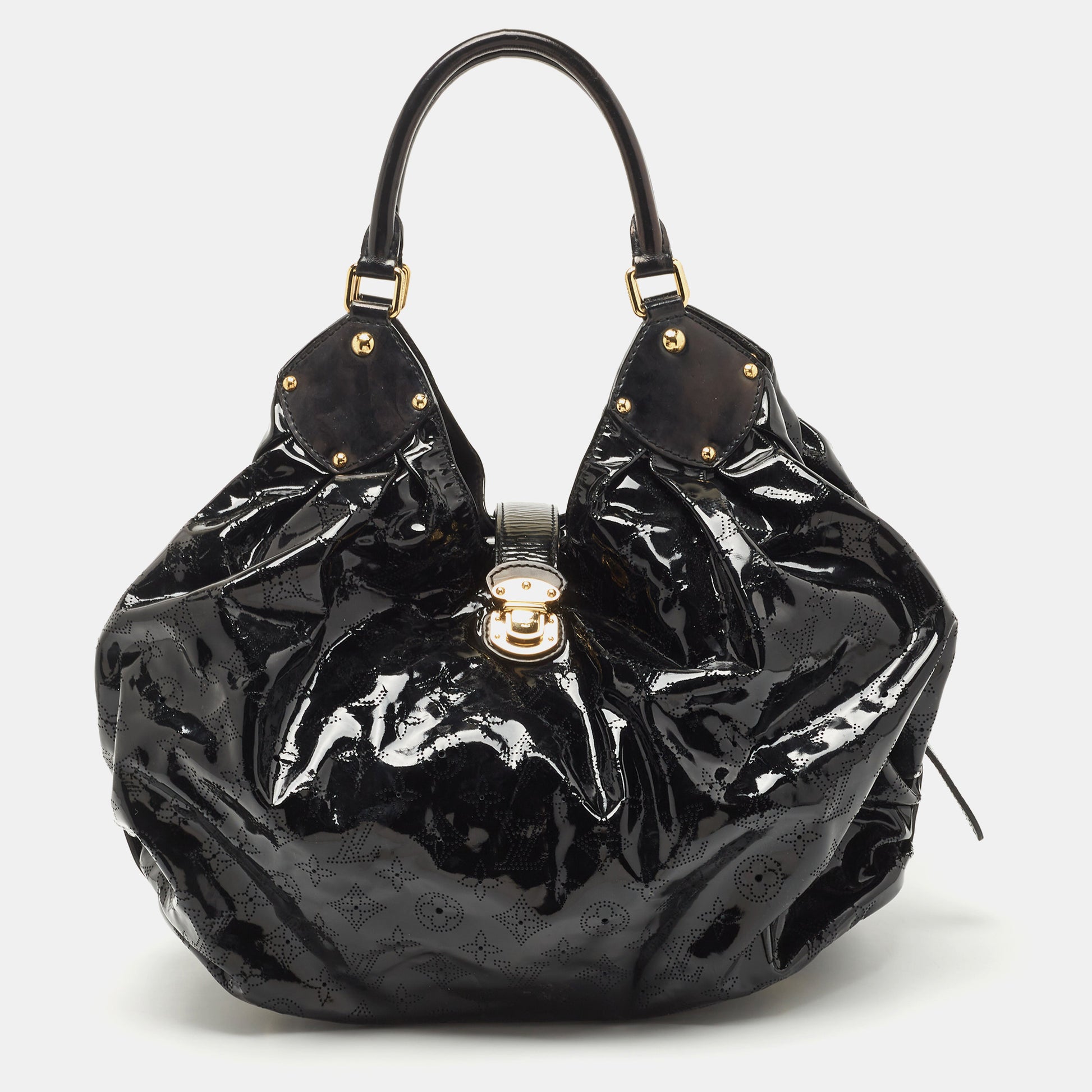 LOUIS VUITTON Surya Mahina XL Limited Edition Black Patent Leather Hob