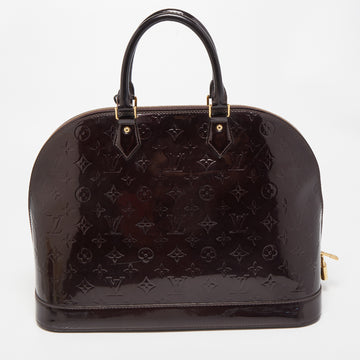Sold at Auction: Louis Vuitton Mini Alma BB bag, lacquered leather, Burgundy  colour