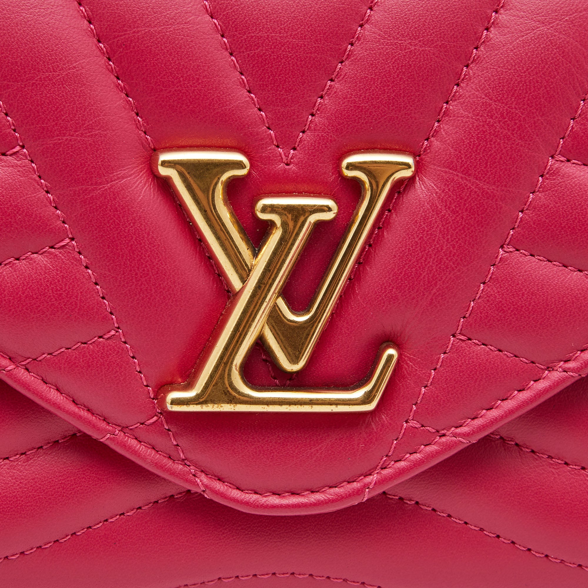 LOUIS VUITTON Rose Freesia Leather New Wave Long Wallet