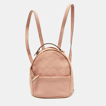 LOUIS VUITTON Rose Poudre Monogram Empreinte Leather Sorbonne Backpack