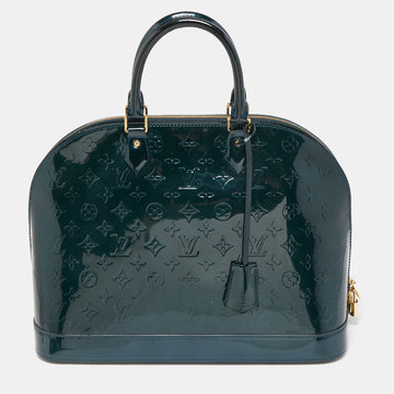 LOUIS VUITTON Green Monogram Vernis Alma GM Bag