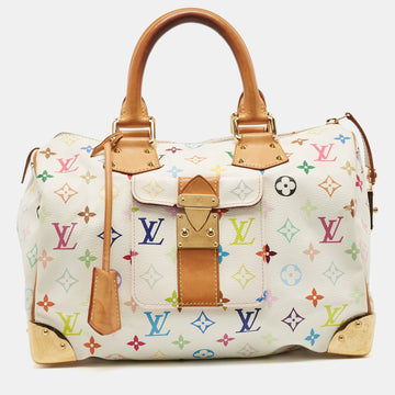 LOUIS VUITTON White/Multicolor Monogram Canvas Speedy 30 Bag