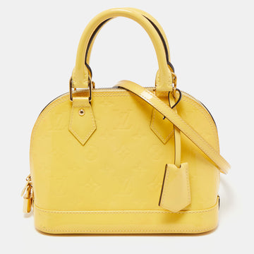 LOUIS VUITTON Citrine Monogram Vernis Alma BB Bag