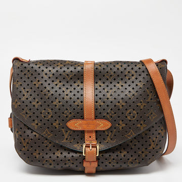 LOUIS VUITTON Perforated Monogram Canvas and Leather Saumur 30 Bag