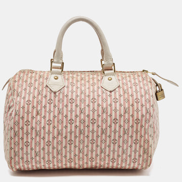 LOUIS VUITTON Rouge Croisette Mini Lin Canvas Speedy 30 Bag