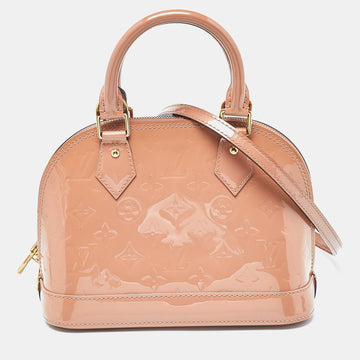 LOUIS VUITTON Rose Velours Monogram Vernis Alma BB Bag