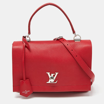 LOUIS VUITTON Rubis Leather Lockme II Bag