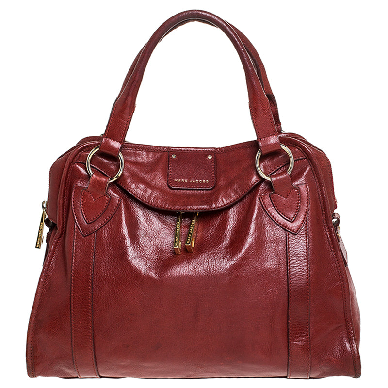 Marc Jacobs Red Leather Wellington Fulton Satchel