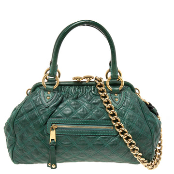 Marc Jacobs Green Quilted Leather Stam Satchel
