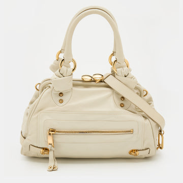 Marc Jacobs Off White Leather Stam Satchel