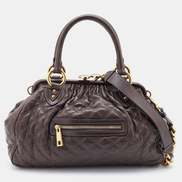 Marc Jacobs Etoupe Quilted Leather Stam Satchel