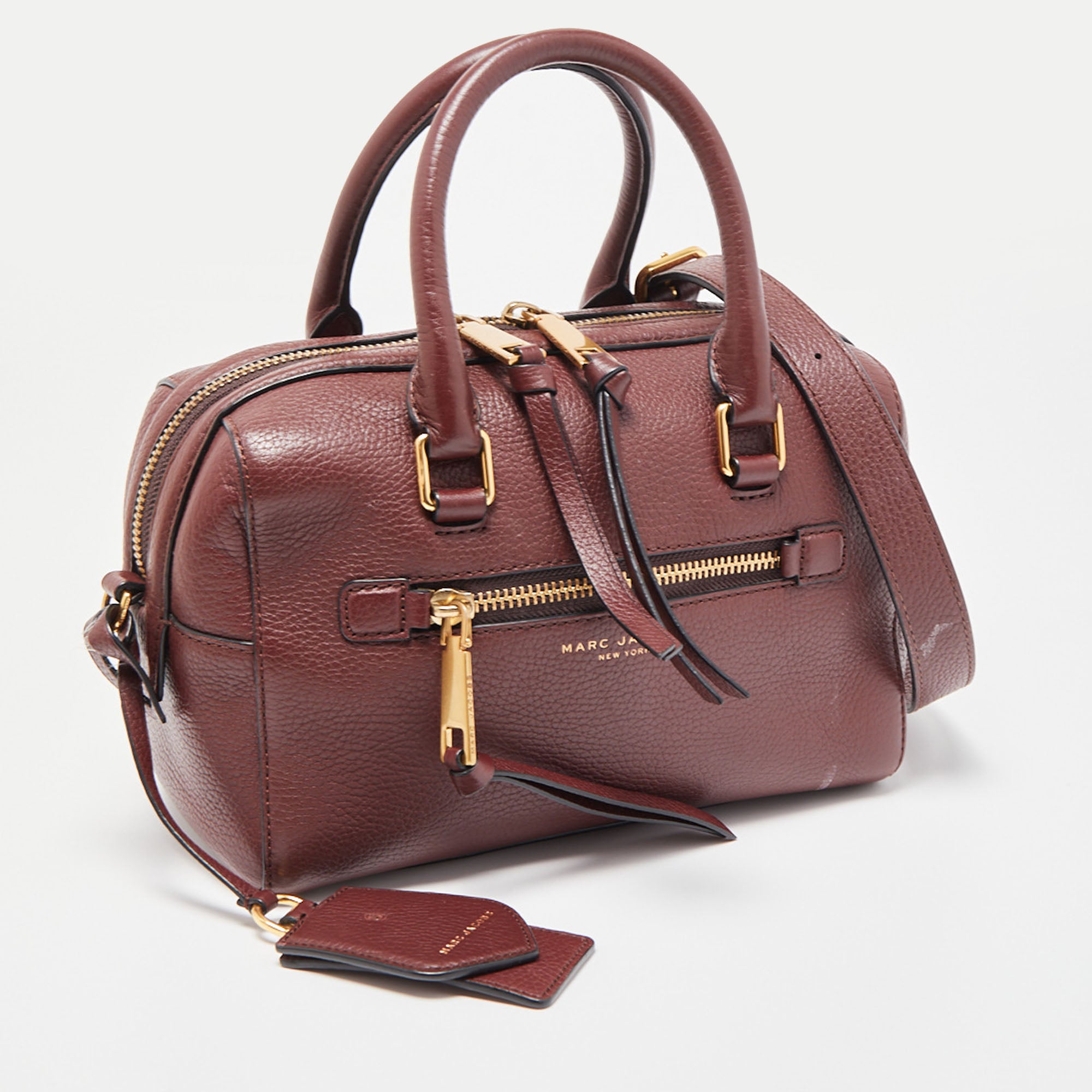 Marc jacobs recruit on sale bauletto leather satchel