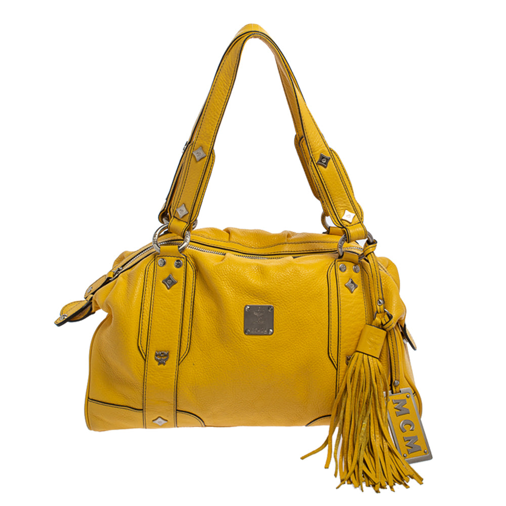 Yellow mcm store bag