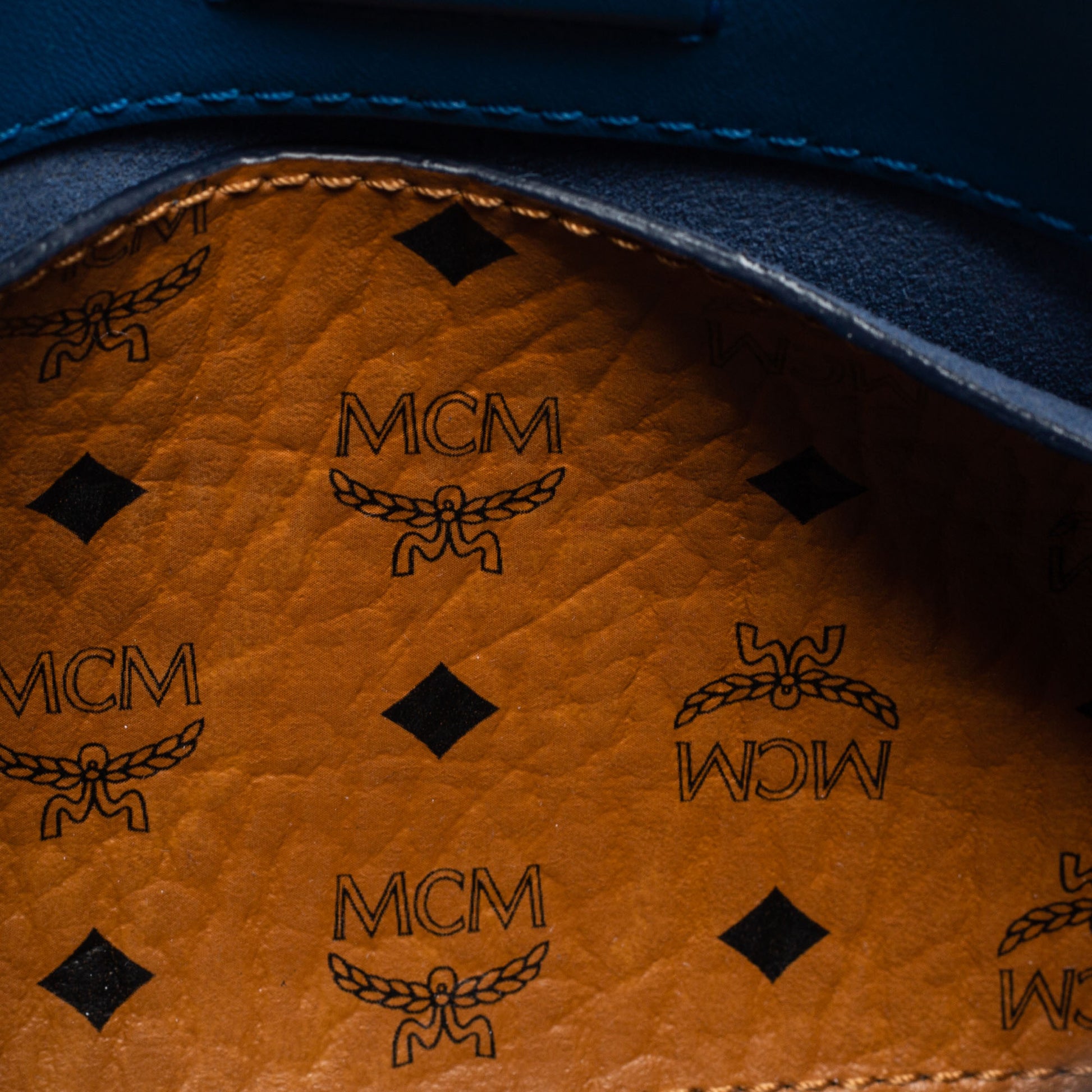 MCM Blue Leather Mini Milla Park Avenue Tote MCM