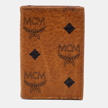 MCM Cognac Visetos Coated Canvas Bifold Card Holder