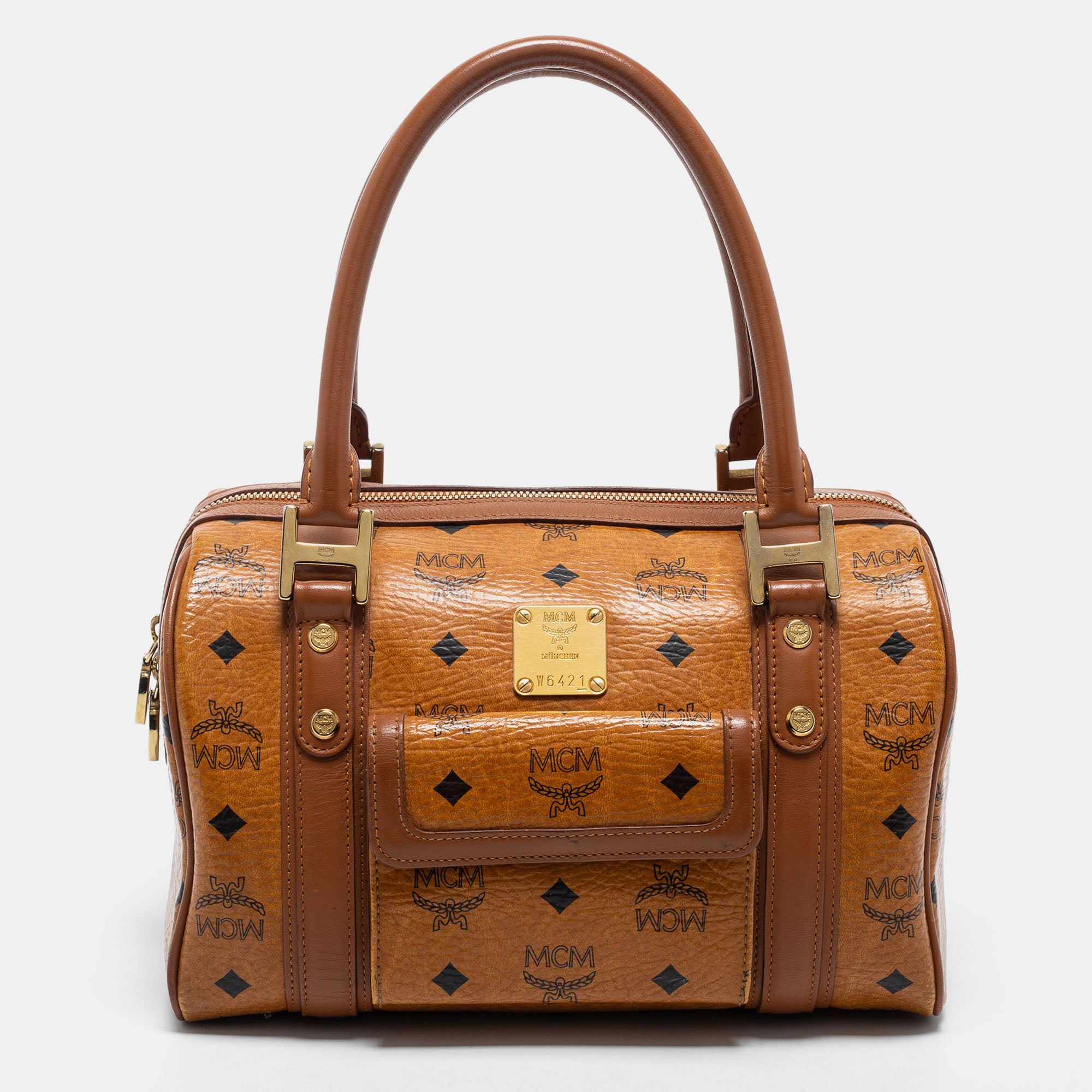 Mcm visetos outlet boston bag