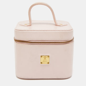 MCM Light Pink Leather Vanity Case Bag