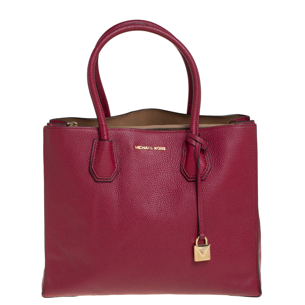 Michael kors maroon discount tote