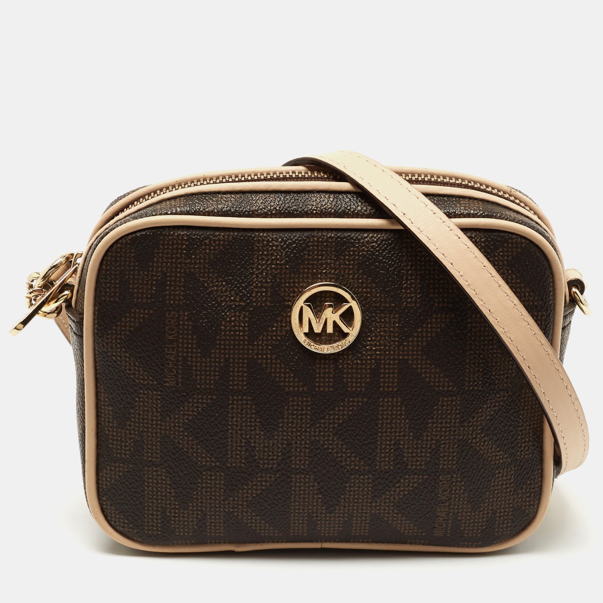 MICHAEL Michael Kors Brown Signature Coated Canvas and Leather