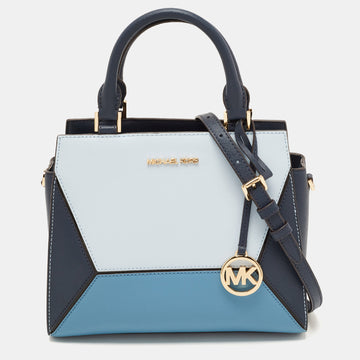 MICHAEL KORS Tri Color Saffiano Leather Medium Prism Satchel