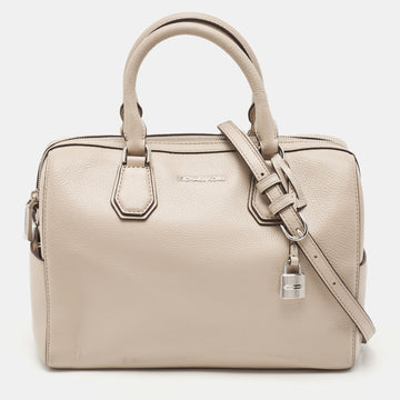 MICHAEL KORS Grey Mercer Medium Leather Duffel Bag