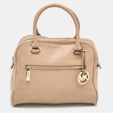 MICHAEL Micheal Kors Beige Leather Dome Satchel