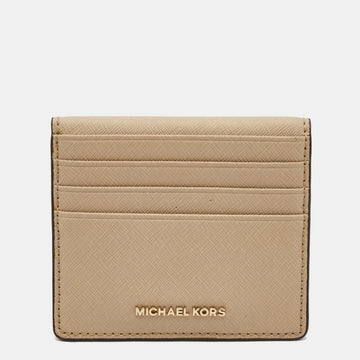 MICHAEL KORS Beige Leather Bifold Card Holder