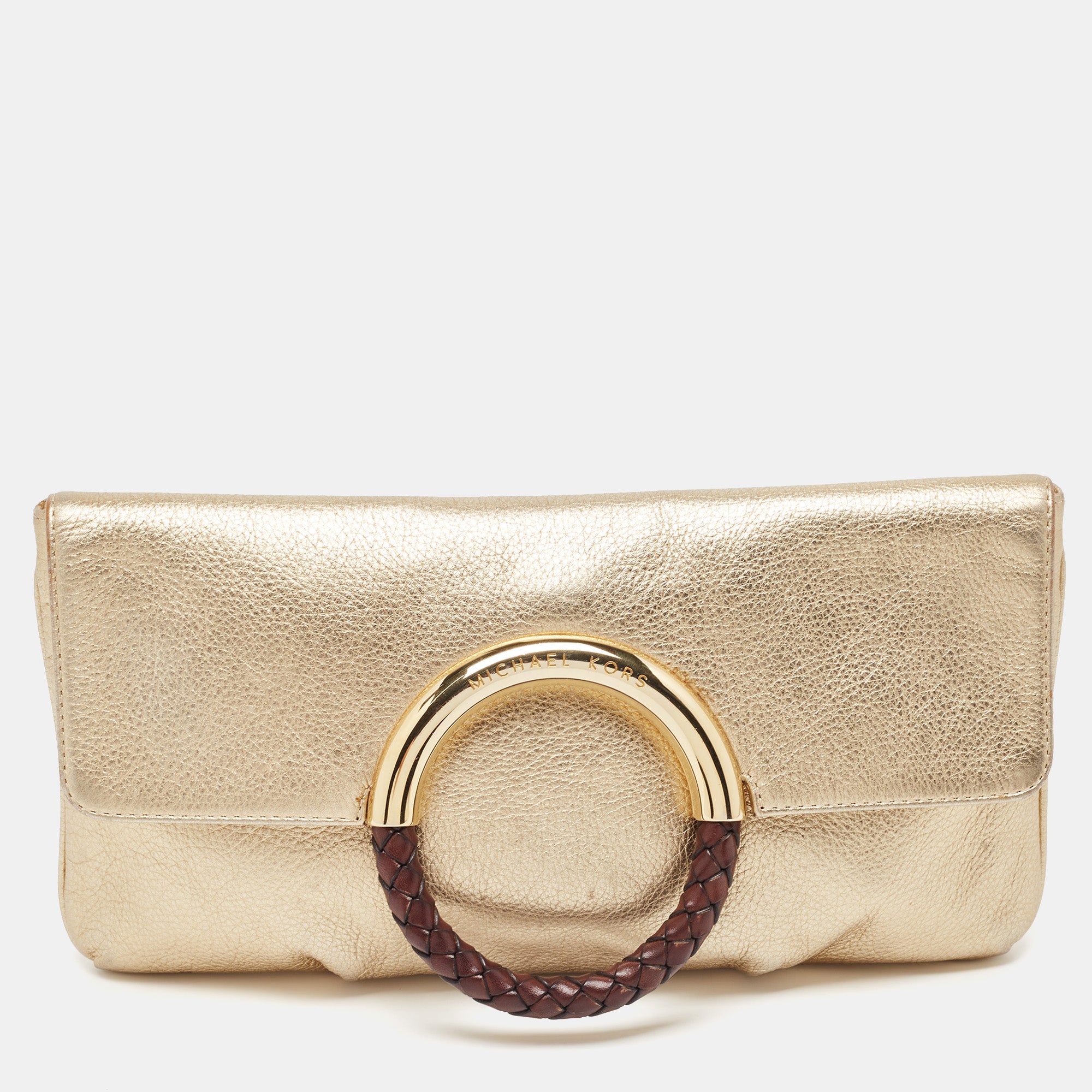 Michael kors fold over best sale clutch bag