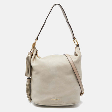 MICHAEL KORS Beige Leather Hobo