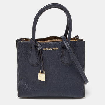 MICHAEL KORS Blue Leather Small Mercer Tote