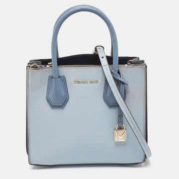 MICHAEL KORS Grey/Blue Leather Mercer Satchel