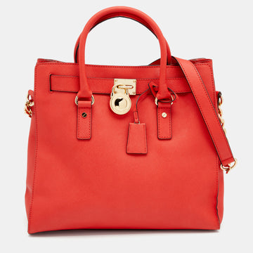 MICHAEL MICHAEL KORS Red Leather Hamilton Tote