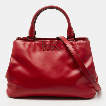 MICHAEL MICHAEL KORS Red Leather Medium Florence  Satchel