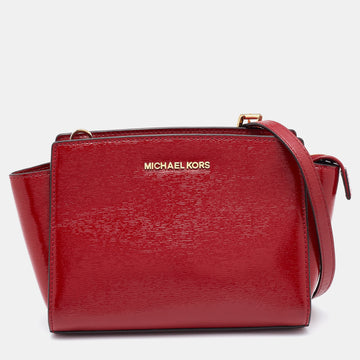 MICHAEL MICHAEL KORS Red Patent Leather Small Selma Shoulder Bag