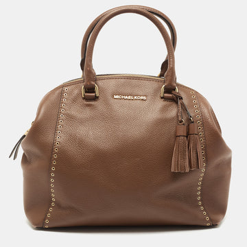 MICHAEL MICHAEL KORS Brown Leather Riley Satchel