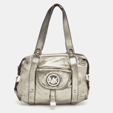 MICHAEL MICHAEL KORS Metallic Leather Fulton Bowler Bag