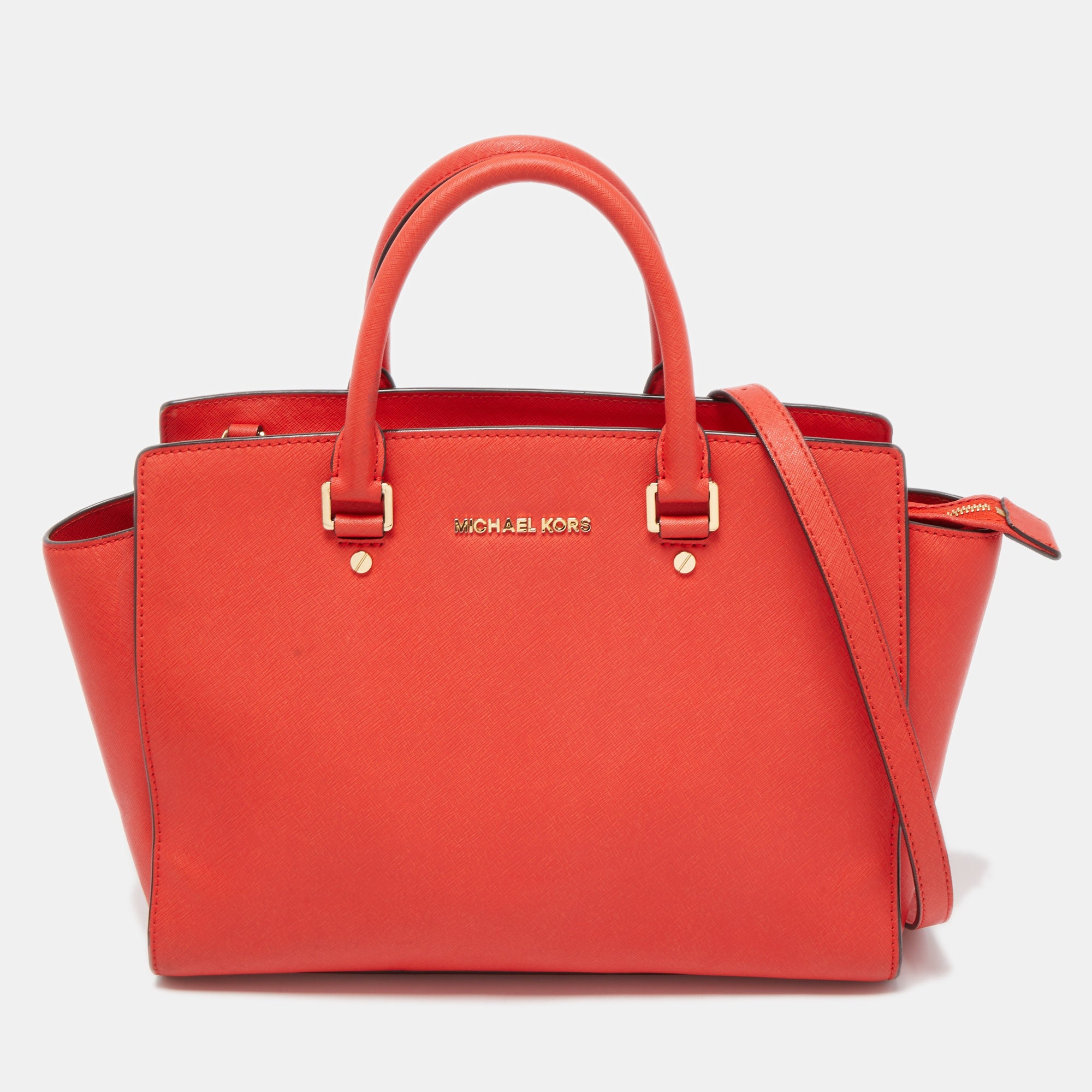 Michael kors 2025 red satchel