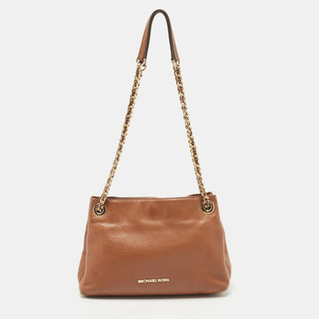 MICHAEL MICHAEL KORS Brown Leather Chain Shoulder Bag