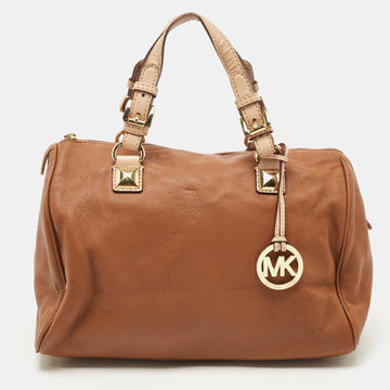 MICHAEL MICHAEL KORS Brown Leather Grayson Boston Bag