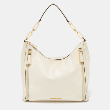 MICHAEL MICHAEL KORS Off White Leather Hobo